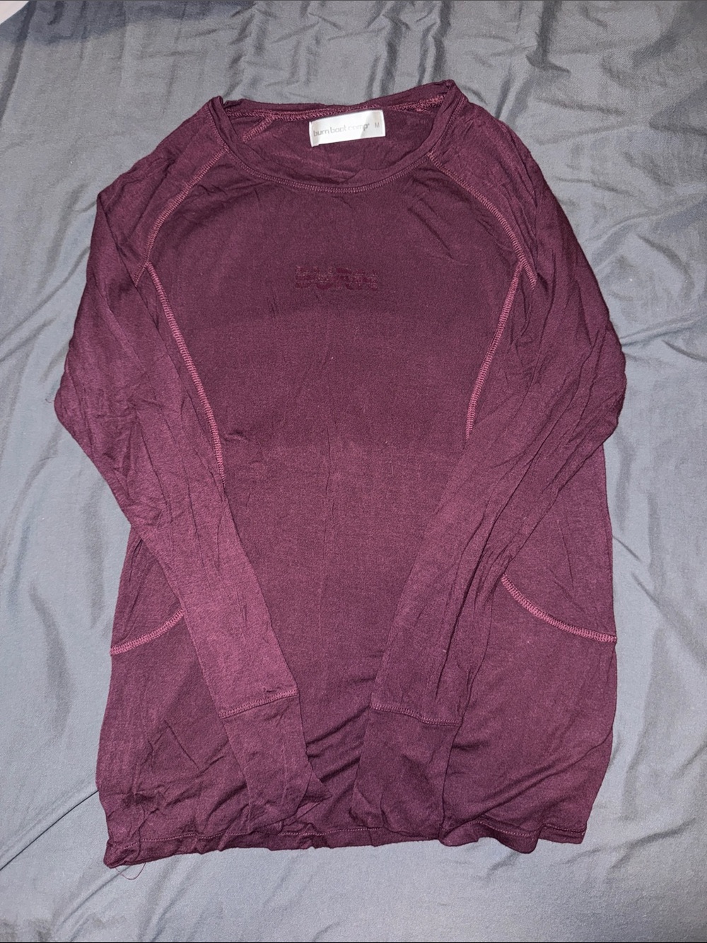 Burn Boot Camp Burgundy Long Sleeve Top